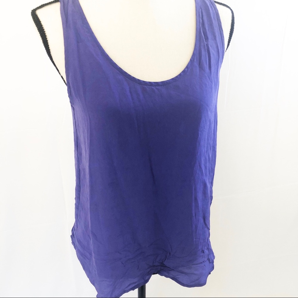 French Connection purple silk tank blouse